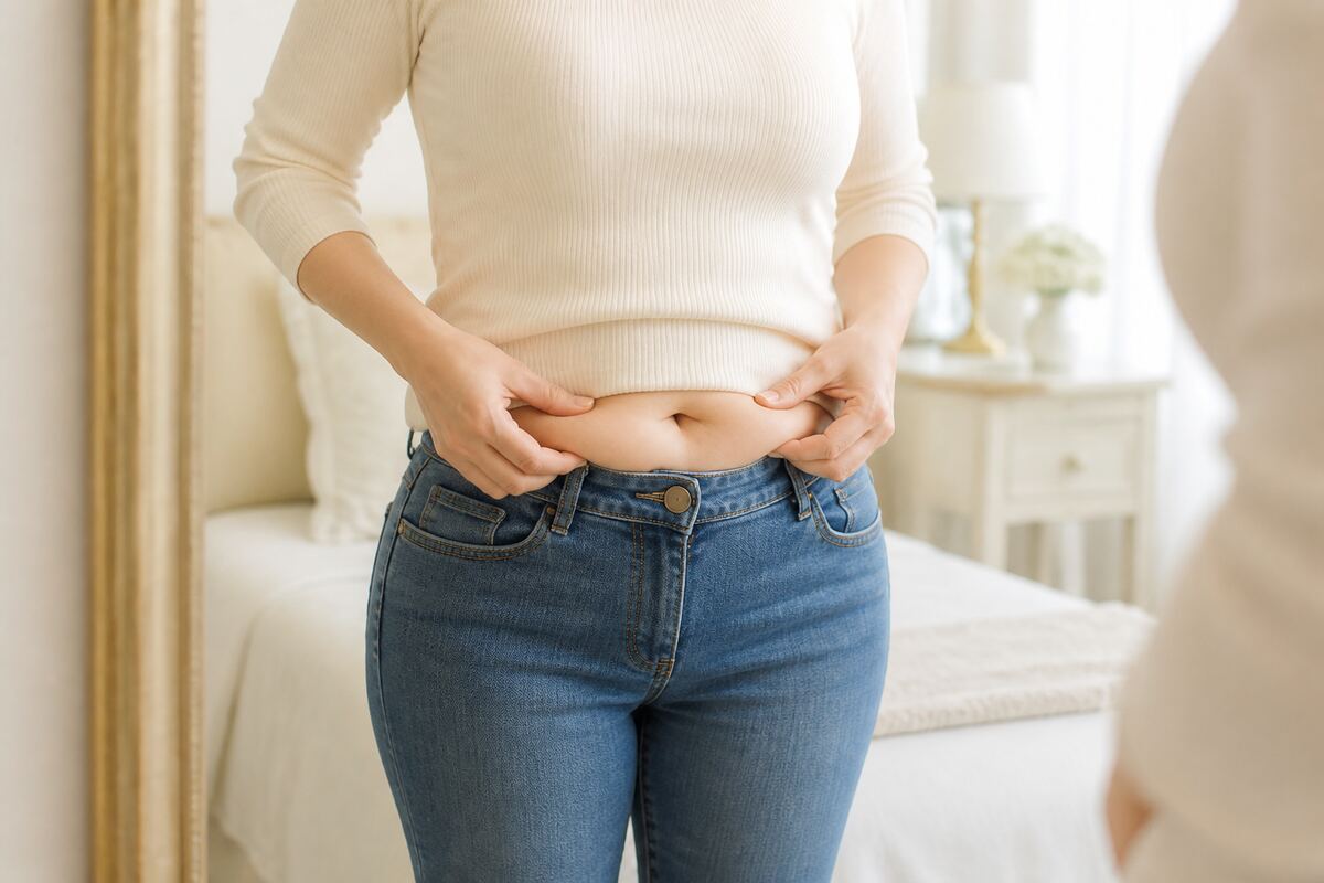お腹まわりが気になる女性